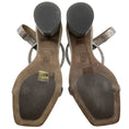 Load image into Gallery viewer, Brunello Cucinelli Embossed Metallic Strap Sandals with Monili Heel