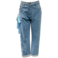 Load image into Gallery viewer, Fendi Cropped Cuffed Jeans with Side Laced Ribbon Detail