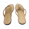 Load image into Gallery viewer, Prada Beige / Silver Logo Plaque Patent Leather Thong Sandals