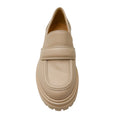 Load image into Gallery viewer, Gianvito Rossi Beige Lug Sole Leather Argo Loafers