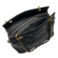 Load image into Gallery viewer, Chanel Vintage Black Quilted Caviar Leather CC Logo Embossed Small Tote Handbag with Gold Hardware
