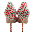 Load image into Gallery viewer, Manolo Blahnik Red / White Floral BB 105 Pumps
