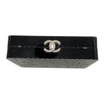Load image into Gallery viewer, Chanel Black / Silver 2017 CC Logo Embellished Lucite Clutch Bag with Chain Strap