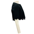 Load image into Gallery viewer, Oscar de la Renta Black Crochet Detail Cropped Knit Cardigan Sweater