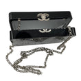 Load image into Gallery viewer, Chanel Black / Silver 2017 CC Logo Embellished Lucite Clutch Bag with Chain Strap