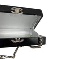Load image into Gallery viewer, Chanel Black / Silver 2017 CC Logo Embellished Lucite Clutch Bag with Chain Strap