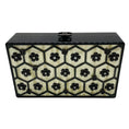 Load image into Gallery viewer, Chanel Black / Cream Camellia and Pearl Embellished Lucite Clutch Bag with Chain Strap