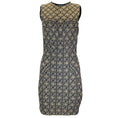 Load image into Gallery viewer, Alexander McQueen Black / Gold Metallic Sleeveless Fitted Knit Dress
