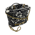 Load image into Gallery viewer, Chanel 2022 Black / White / Gold Hardware Camellia Hobo Bag