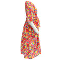 Load image into Gallery viewer, Fatto In Italia Multi Floral Cotton Tie Waist Midi Dress
