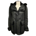 Load image into Gallery viewer, Burberry Brit Black Shearling Lined Leather Jacket with Fur Trimmed Hood