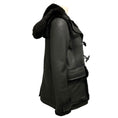 Load image into Gallery viewer, Burberry Brit Black Shearling Lined Leather Jacket with Fur Trimmed Hood