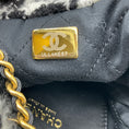 Load image into Gallery viewer, Chanel 2022 Black / White / Gold Hardware Camellia Hobo Bag