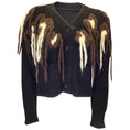 Load image into Gallery viewer, Sacai Black / Ivory / Brown Yarn Detail Ribbed Knit Cardigan Sweater
