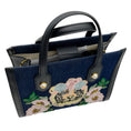 Load image into Gallery viewer, Gucci Dark Blue Denim Pearl Embellishment Tiger Embroidered Tote Bag