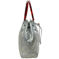 Load image into Gallery viewer, Chanel Vintage Silver Lambskin Drawstring Satchel with Tortoise Circle Handles