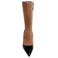 Load image into Gallery viewer, Alaia Nude Suede / Black Patent Short Boot 90