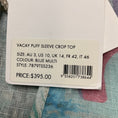 Load image into Gallery viewer, Zimmermann Blue Multi Vacay Puff Sleeve Crop Top