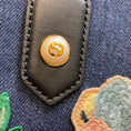 Load image into Gallery viewer, Gucci Dark Blue Denim Pearl Embellishment Tiger Embroidered Tote Bag
