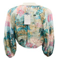 Load image into Gallery viewer, Zimmermann Blue Multi Vacay Puff Sleeve Crop Top