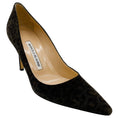 Load image into Gallery viewer, Manolo Blahnik Grey Leopard Print Suede BB 90 Pumps