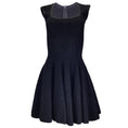 Load image into Gallery viewer, Alaia Black Cap Sleeved Square Neck Flared Knit Dress
