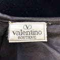 Load image into Gallery viewer, Valentino Boutique Vintage Black / Pink Satin Bow Detail Long Sleeved V-Neck Velvet Dress