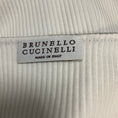 Load image into Gallery viewer, Brunello Cucinelli White Ribbed Cotton Stretch Top with Monili Chain Detail