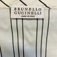 Load image into Gallery viewer, Brunello Cucinelli Ivory / Black Striped Sleeveless Silk Peplum Back Top with Monili