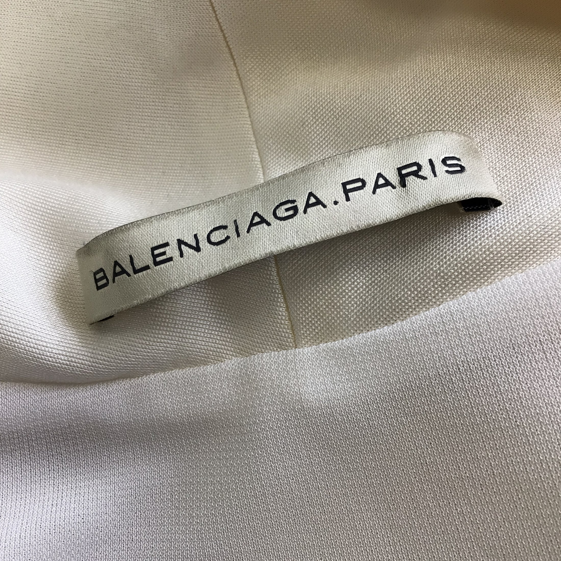 Balenciaga Ivory Draped Open Jersey Jacket