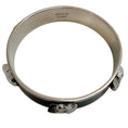 Load image into Gallery viewer, Alexander McQueen 3D Skull Black Enamel Silver Tone Bangle Bracelet