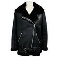 Load image into Gallery viewer, Maje Black Gombery Shearling Lined Leather Moto Jacket