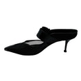 Load image into Gallery viewer, Alexander McQueen Black 'Punk' Mesh and Leather Pointed Toe Mules with Buckle Detail