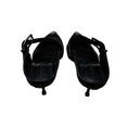 Load image into Gallery viewer, Alexander McQueen Black 'Punk' Mesh and Leather Pointed Toe Mules with Buckle Detail