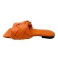 Load image into Gallery viewer, Bottega Veneta Orange Lido Intrecciato Leather Flat Slide Sandals