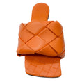Load image into Gallery viewer, Bottega Veneta Orange Lido Intrecciato Leather Flat Slide Sandals