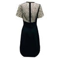 Load image into Gallery viewer, Preen by Thornton Bregazzi Black / White Multi Mixed Media Lace and Embroidery Short Sleeved Midi Cocktail Dress