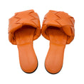 Load image into Gallery viewer, Bottega Veneta Orange Lido Intrecciato Leather Flat Slide Sandals