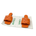 Load image into Gallery viewer, Bottega Veneta Orange Lido Intrecciato Leather Flat Slide Sandals