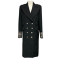 Load image into Gallery viewer, Michael Kors Collection Black Wool and Cotton Gabardine Military Coat