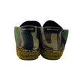 Load image into Gallery viewer, Saint Laurent Green Camouflage Print Logo Embroidered Canvas Espadrille Flats