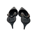 Load image into Gallery viewer, Manolo Blahnik Dark Brown Homerasli Pointed Toe Calf Leather Slingback Pumps with Contrast White Stitching