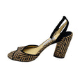 Load image into Gallery viewer, Jimmy Choo Tan / Black Edina Woven Raffia Ankle Strap Sandals with Suede Trim