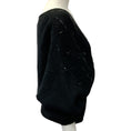 Load image into Gallery viewer, Camilla Black Wool Cable Knit Bead Embellished Surplice Sweater