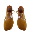 Load image into Gallery viewer, Chloe Tan Jelly Sandals with Ankle Strap and Kitten Heel