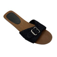 Load image into Gallery viewer, Gabriela Hearst Black Clover Buckled Jute Slide Sandals