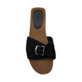 Load image into Gallery viewer, Gabriela Hearst Black Clover Buckled Jute Slide Sandals