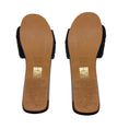 Load image into Gallery viewer, Gabriela Hearst Black Clover Buckled Jute Slide Sandals