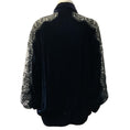 Load image into Gallery viewer, Stella McCartney Navy Blue Velvet Bomber Jacket with Lace Sleeves