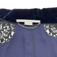 Load image into Gallery viewer, Stella McCartney Navy Blue Velvet Bomber Jacket with Lace Sleeves